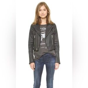 True Religion Y2K Black Cropped Moto Jacket Size XS
